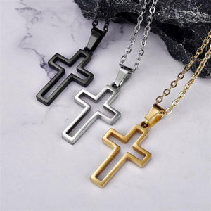 Collier Chrétien Pendentif Croix de Jésus Homme Femme