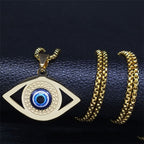 Ketting Tegen het Boze Oog Blauw Grieks Turks Matiasma Mataki Gouden Hanger