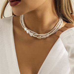 Collier de Perles Blanches Ras de Cou Femme