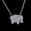 Collier Elephant Origami argent