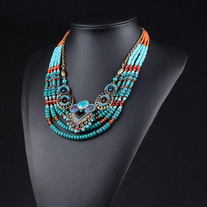 Collier Ethnique Turquoise