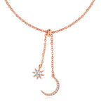 Collier Lune & Soleil or rose