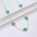 Gouden Ketting met Witte Parelmoer Klaver Agaat Cadeau Idee Sieraden voor Dames