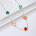 Gouden Ketting met Witte Parelmoer Klaver Agaat Cadeau Idee Sieraden voor Dames