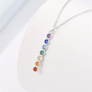 Collier Pendentif 7 Chakras Pierres Naturelles Chaîne Homme Femme