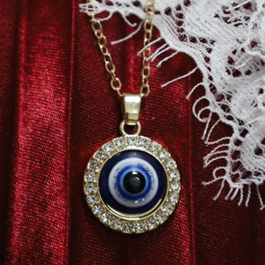 Collier Pendentif Contre le Mauvais Oeil Bleu Grec Turc Matiasma Mataki or