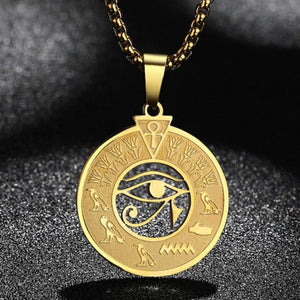 Collier Pendentif Egyptien Oeil d'Horus Homme Femme or