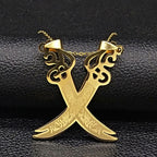 Collier Pendentif Islam Musulman Epée d'Ali Zulfikar or