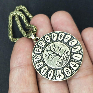 Collier Pendentif Yggdrasil (Argenté ou doré) bronze