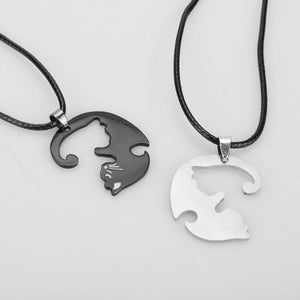 Collier Yin Yang Couple Deux Parties Séparable Détachable