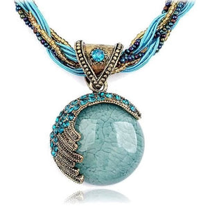 Pendentif Ethnique Femme bleu