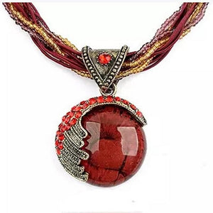 Pendentif Ethnique Femme Rouge