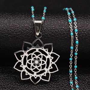 Pendentif Fleur de Vie Argent & Or argent