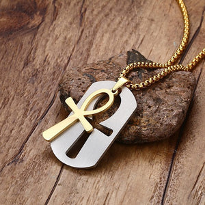 Pendentif Ankh argent et or