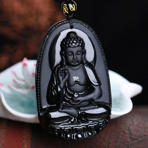 Pendentif Bouddha Obsidienne