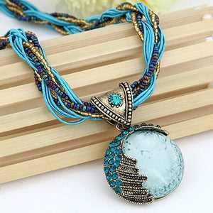 Pendentif Ethnique Femme bleu