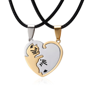 Pendentif Chat pour Couple or