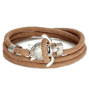 Bracelet Cordon Tortue de Mer marron