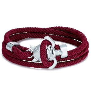 Bracelet Cordon Tortue de Mer bordeaux