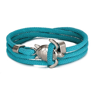 Bracelet Cordon Tortue de Mer turquoise