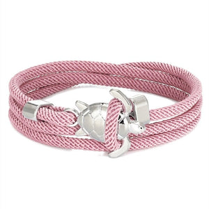 Bracelet Cordon Tortue de Mer rose