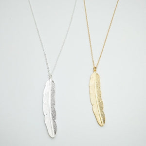 Collier Pendentif Plume Femme