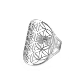 Bague Fleur de Vie Dawapara Mandala argent