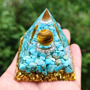 Pyramide Orgonite Protection & Méditation bleue