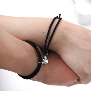 Bracelet Aimant Couple noir et noir