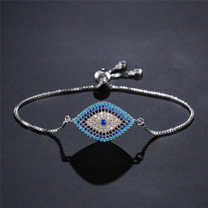 Bracelet Contre le Mauvais Oeil Bleu Grec Turc Matiasma Mataki Gourmette argent 2