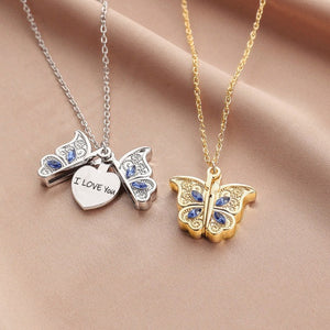 Collier I Love You Papillon