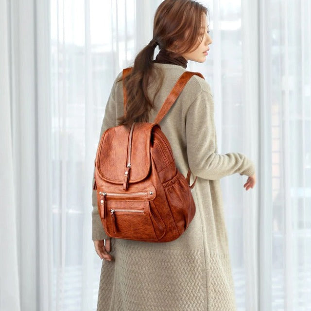 Bruine Leren Tas met Zaak voor Dames