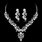 Set Collier et Boucles de Mariage avec Perles Parure